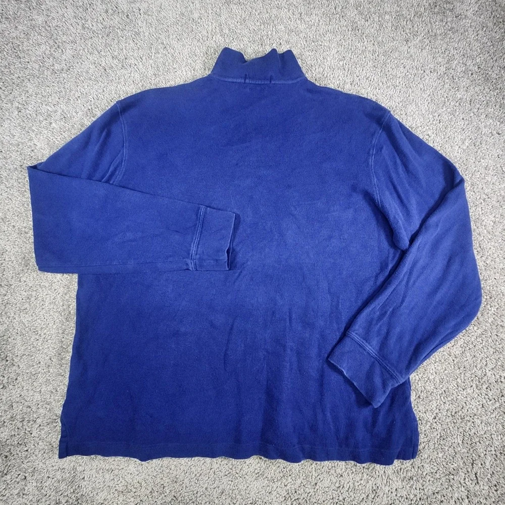 Polo Ralph Lauren Mens‎ Estate Rib 1/4 Zip Pullover Sweater Blue Large